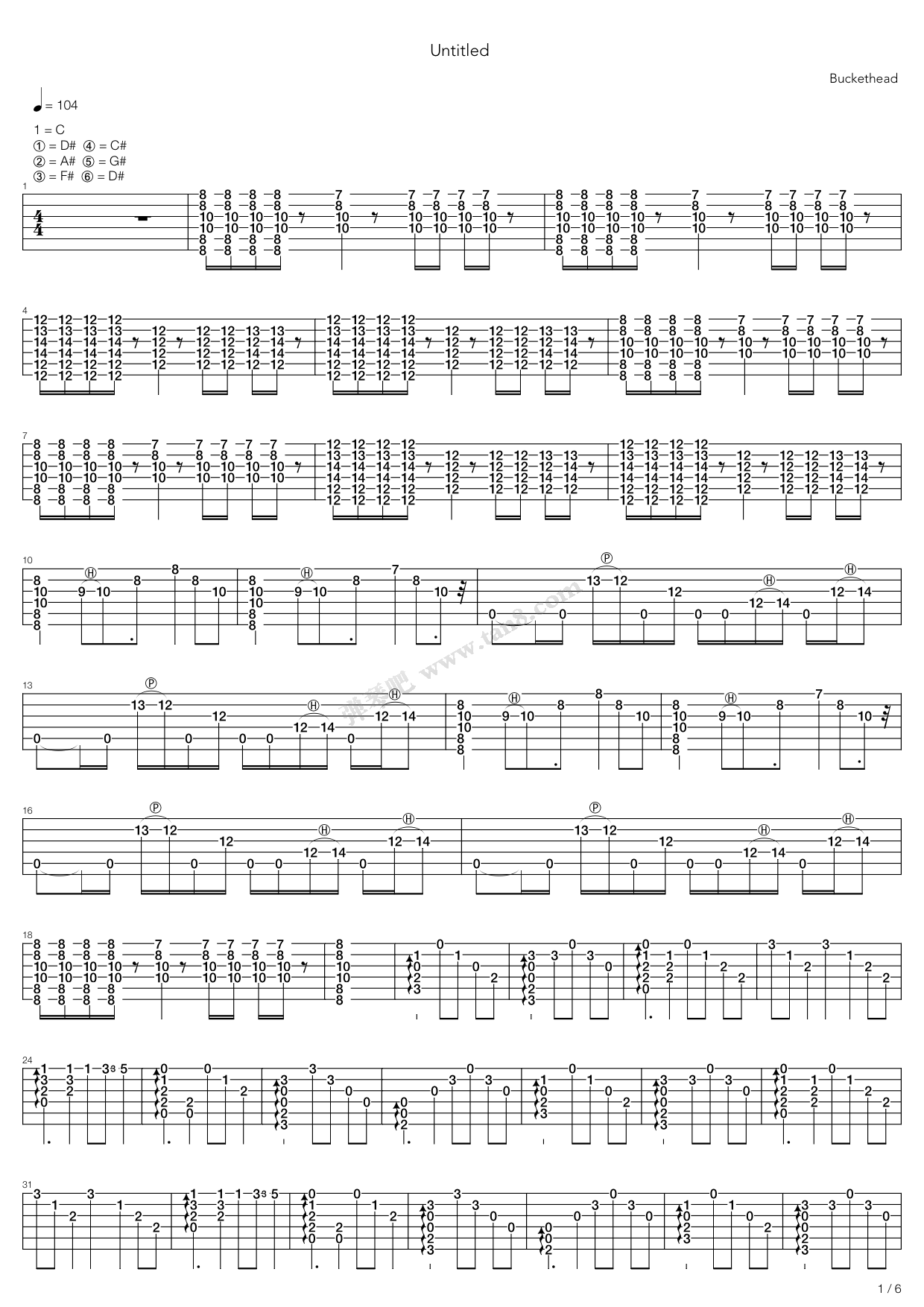 《Untitled》吉他谱-C大调音乐网