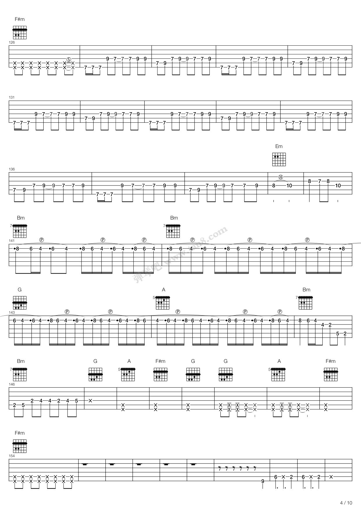 《Beyond-开场曲（我是愤怒＋罪＋困兽斗）》吉他谱-C大调音乐网