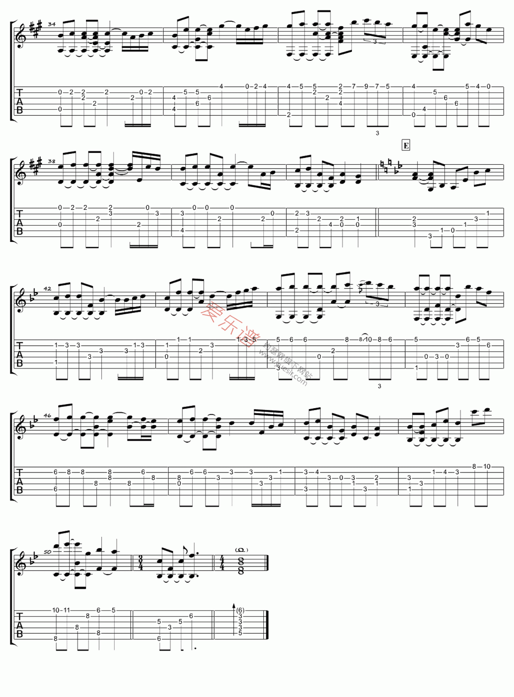 《Yiruma《Kiss the Rain(雨的印记)》》吉他谱-C大调音乐网