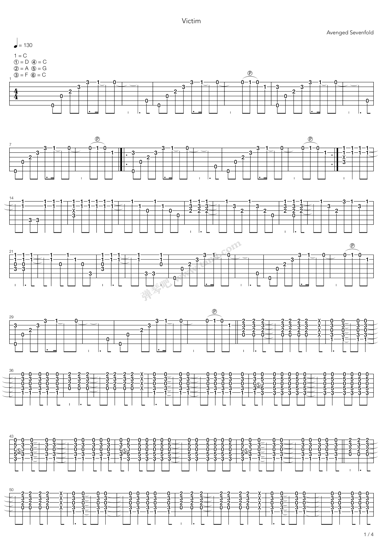 《Victim》吉他谱-C大调音乐网