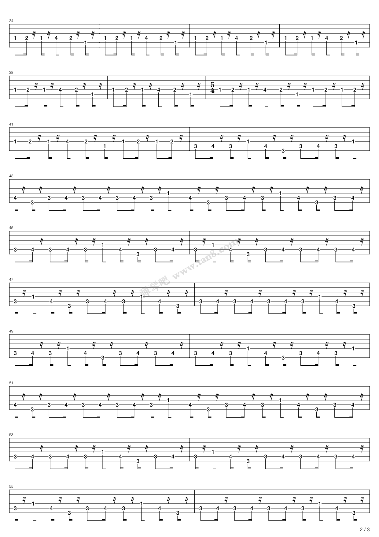 《最终幻想7 - Only A Plank Between One And Perdition ...》吉他谱-C大调音乐网