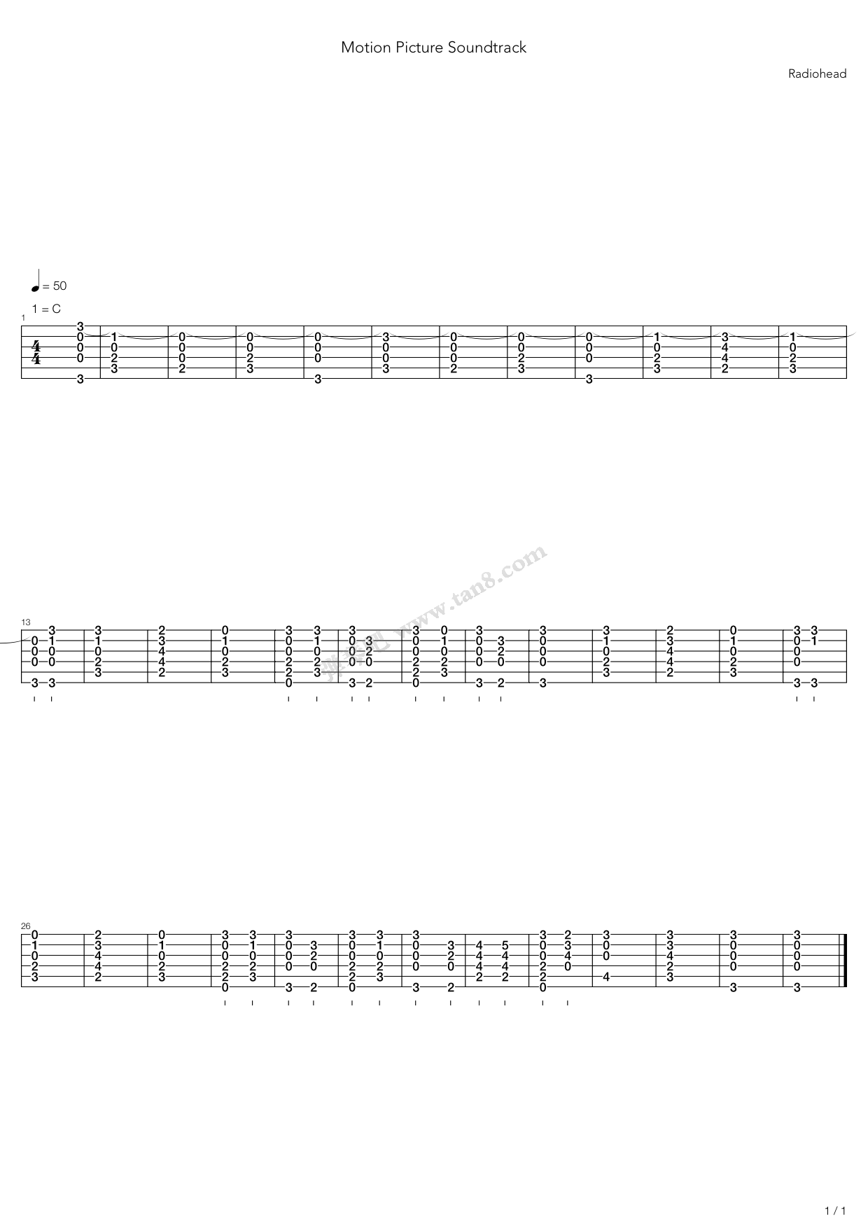 《Motion Picture》吉他谱-C大调音乐网