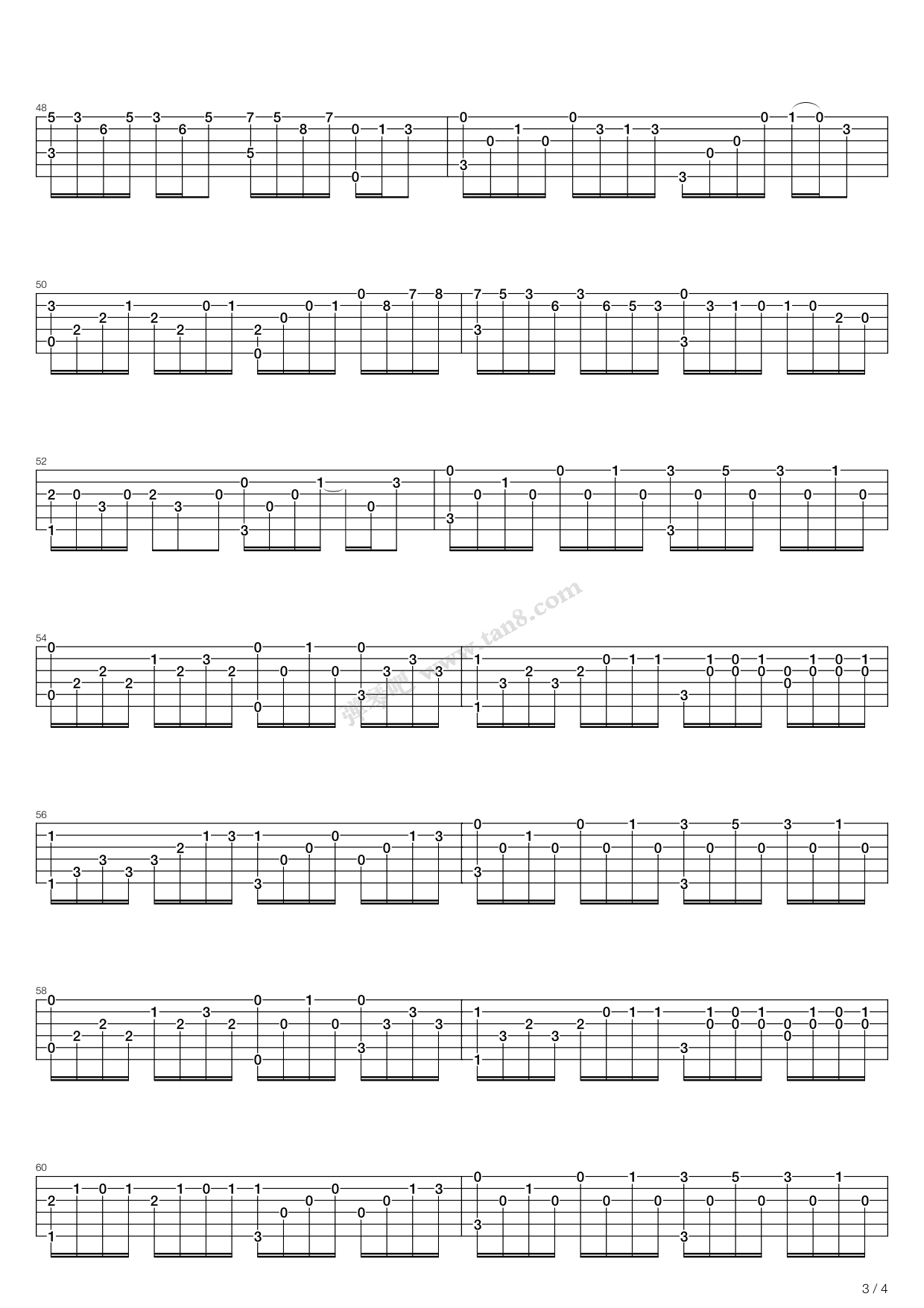 《卡农(Canon)》吉他谱-C大调音乐网