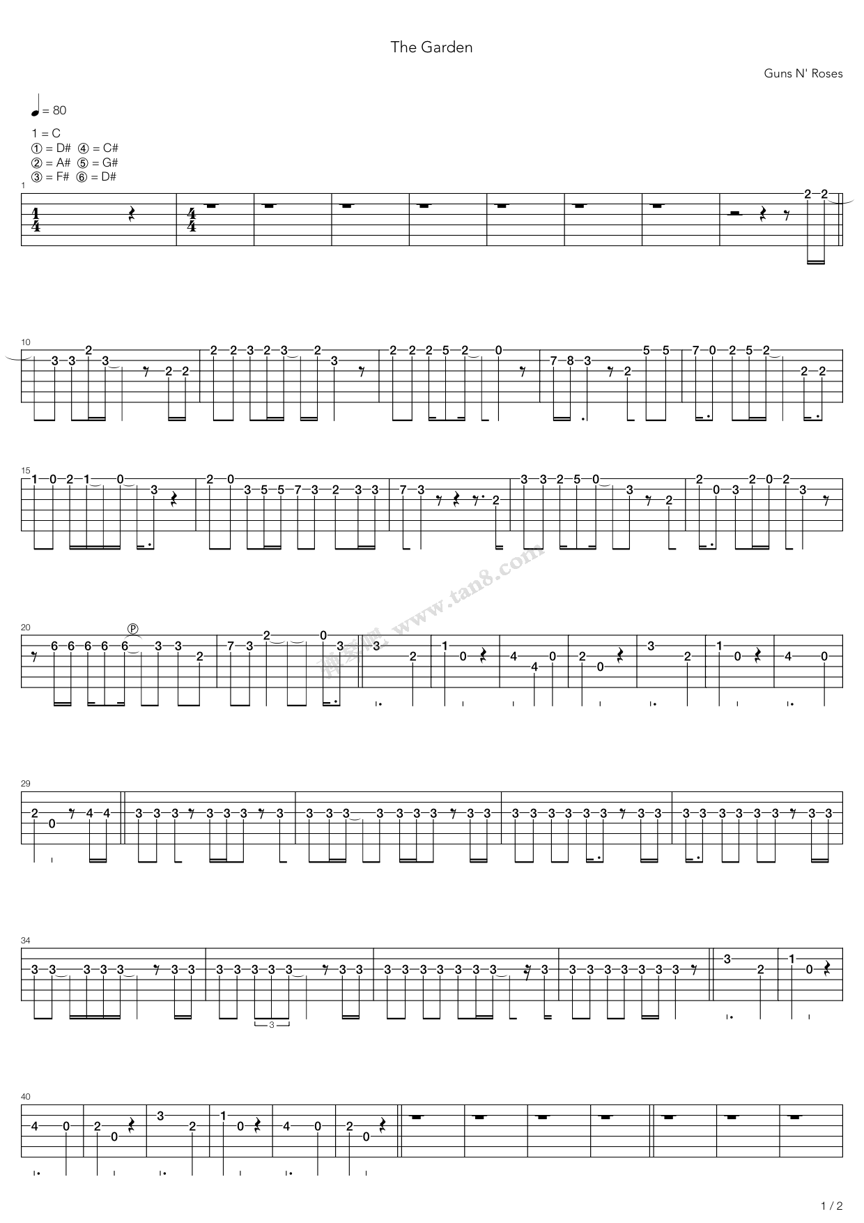 《The Garden Ver3》吉他谱-C大调音乐网