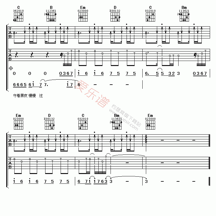 《姜玉阳《爱情惹的祸》》吉他谱-C大调音乐网