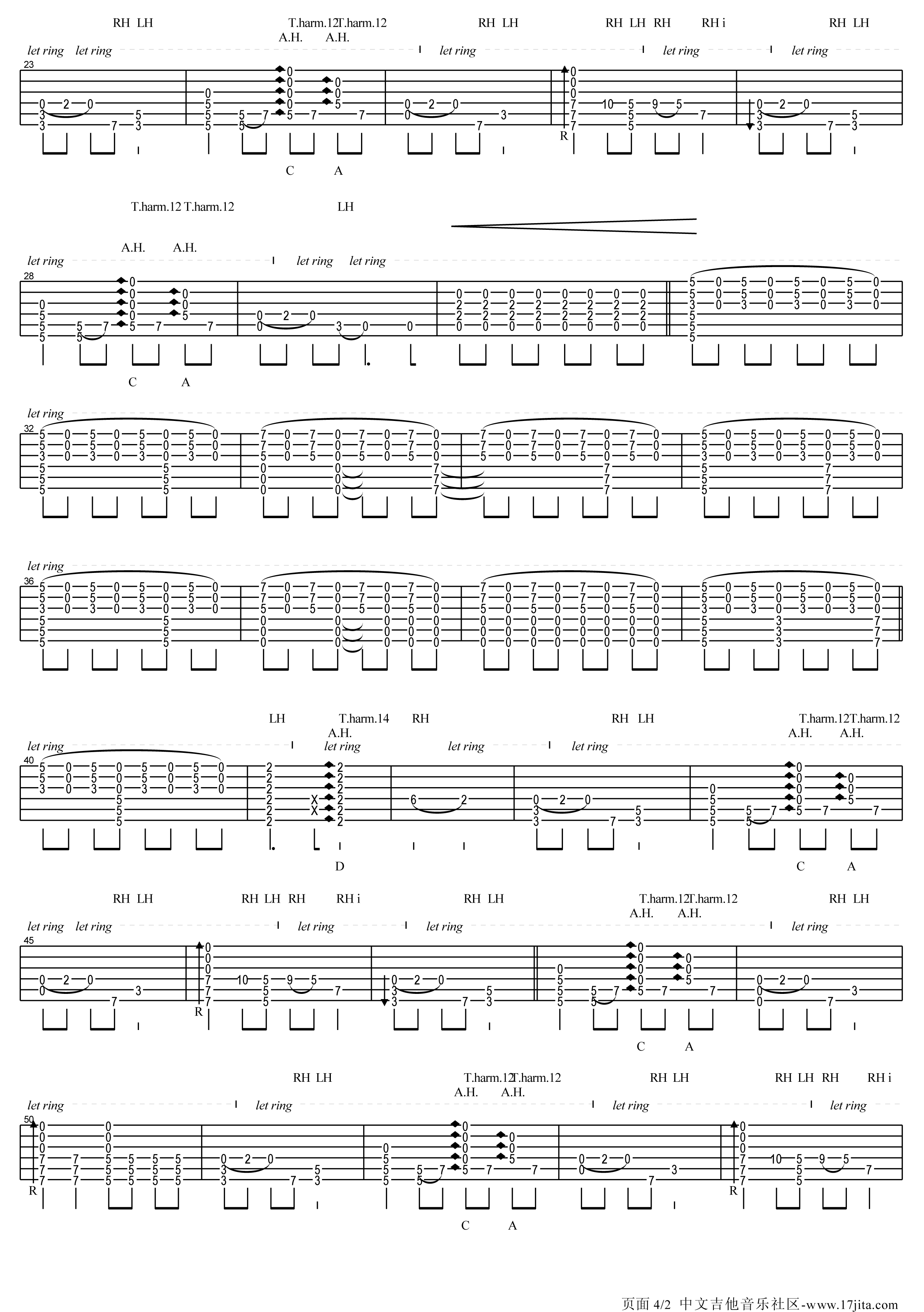 《押尾桑 Merry Christmas Mr Lawrence》吉他谱-C大调音乐网