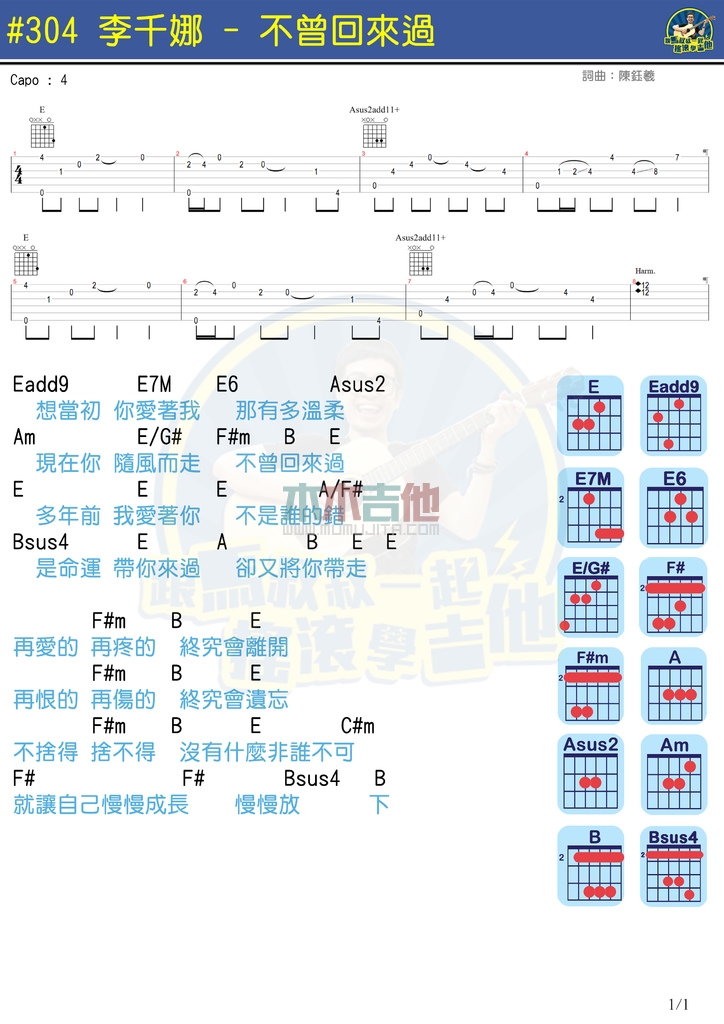 《不曾回来过(马叔叔)》吉他谱-C大调音乐网