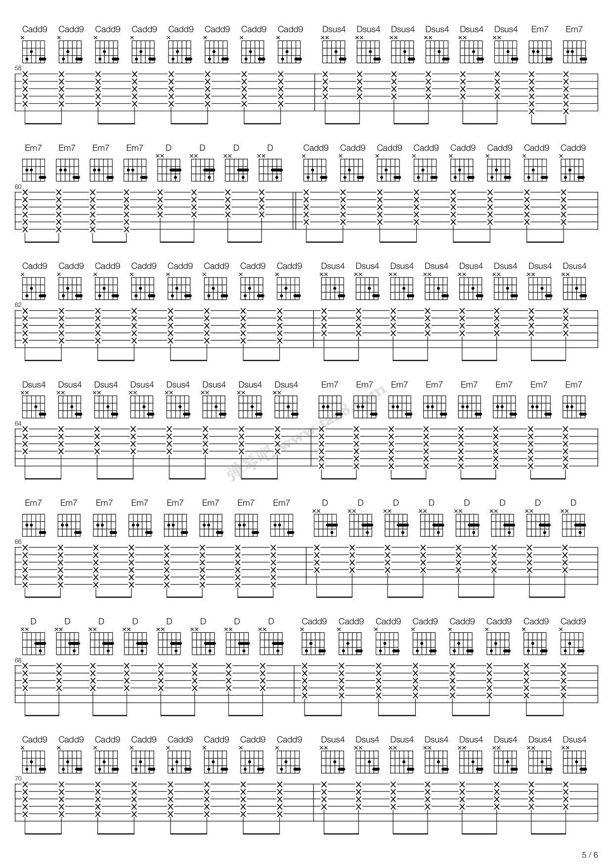 《Rooftops》吉他谱-C大调音乐网
