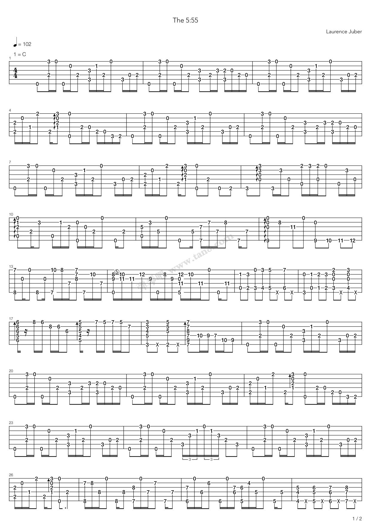 《The 5 55》吉他谱-C大调音乐网