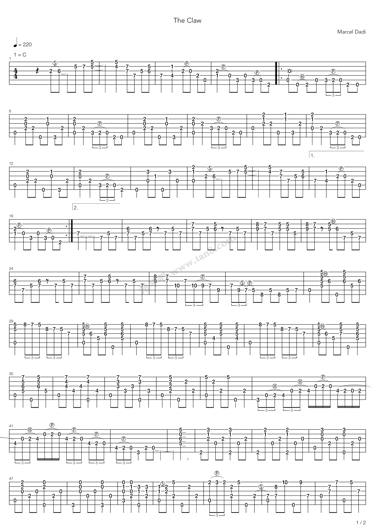 《The Claw》吉他谱-C大调音乐网