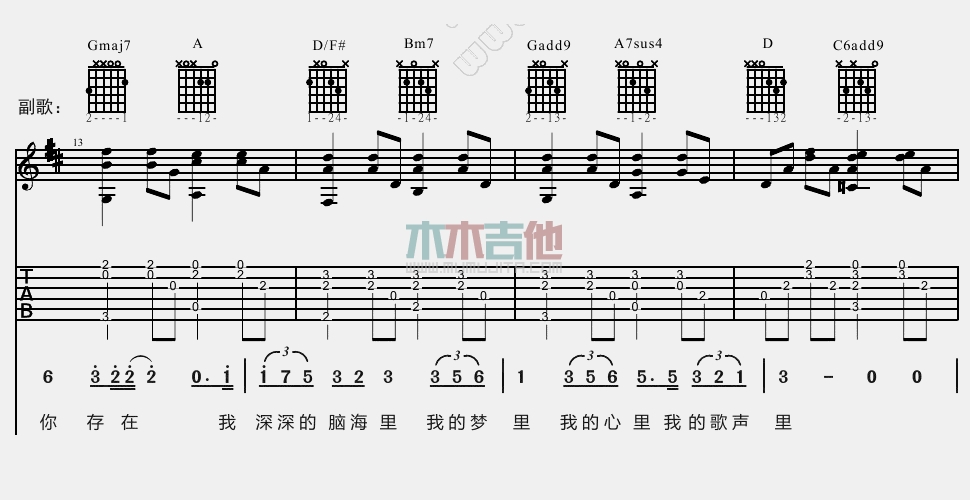 《我的歌声里》吉他谱-C大调音乐网