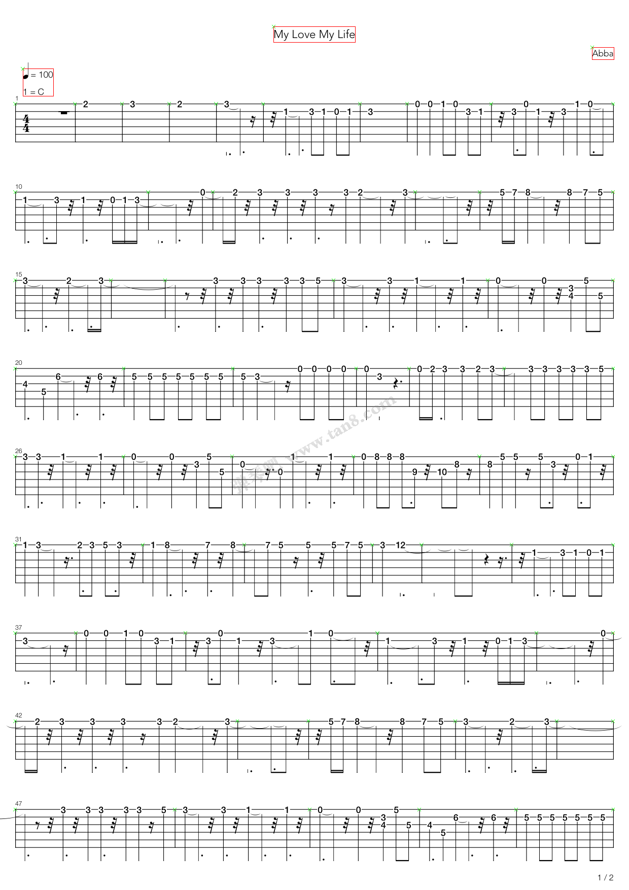 《My Love My Life》吉他谱-C大调音乐网