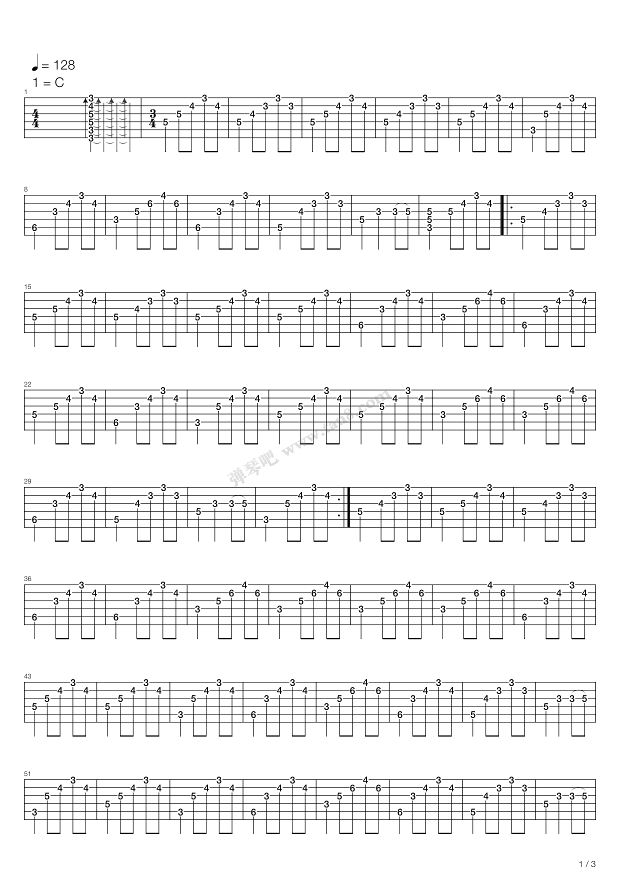 《小三和弦》吉他谱-C大调音乐网