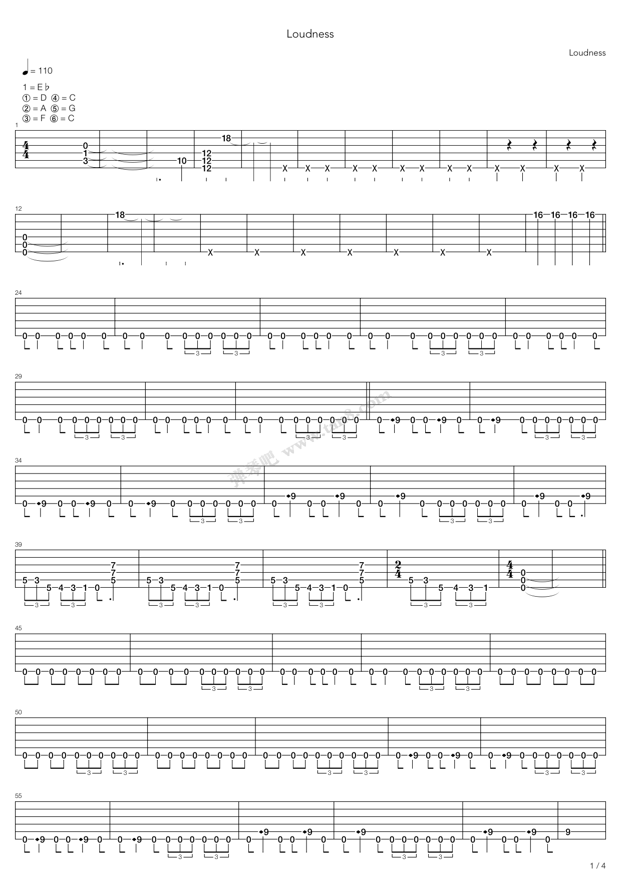 《Loudness》吉他谱-C大调音乐网