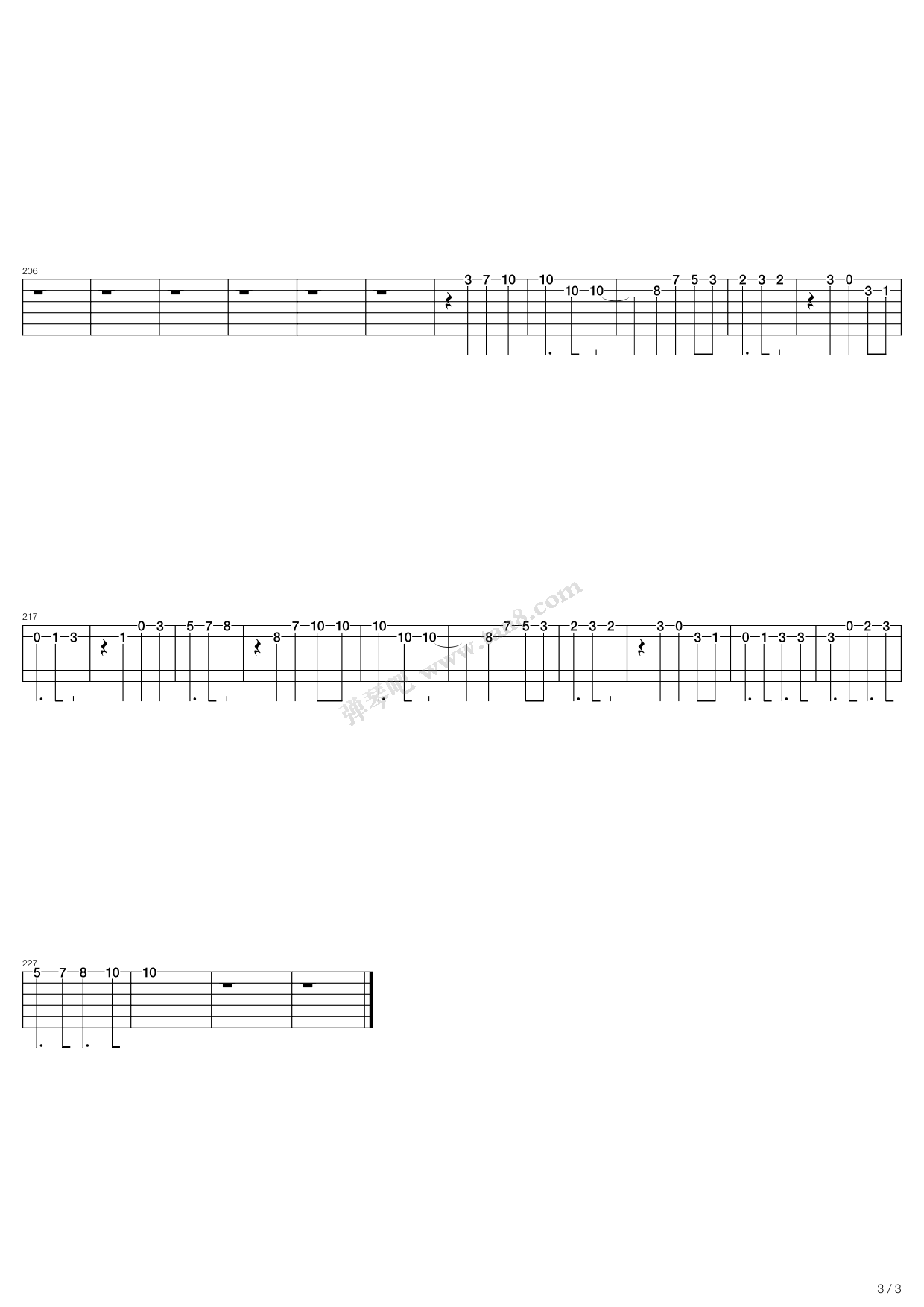 《Destiny》吉他谱-C大调音乐网