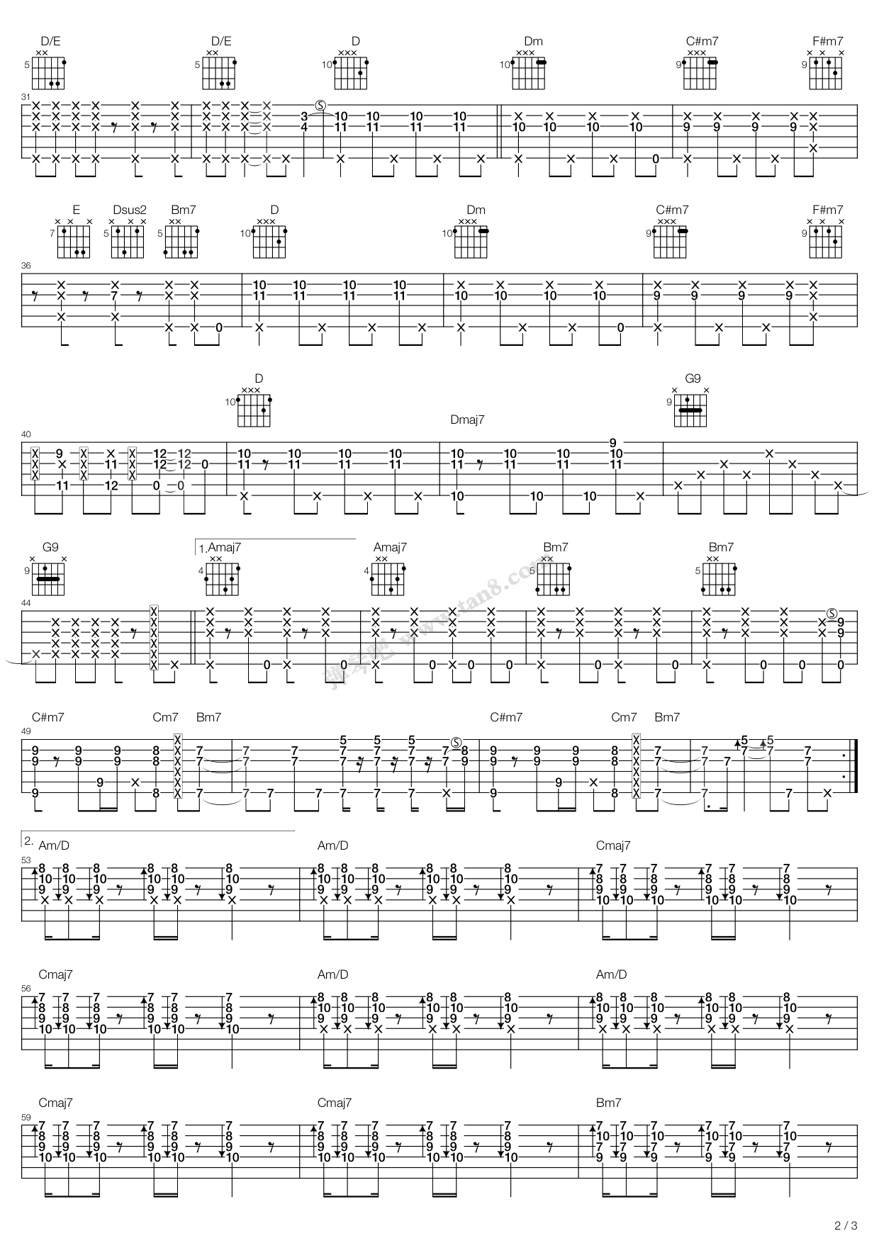 《卢广仲《100种生活》吉他谱六线谱》吉他谱-C大调音乐网