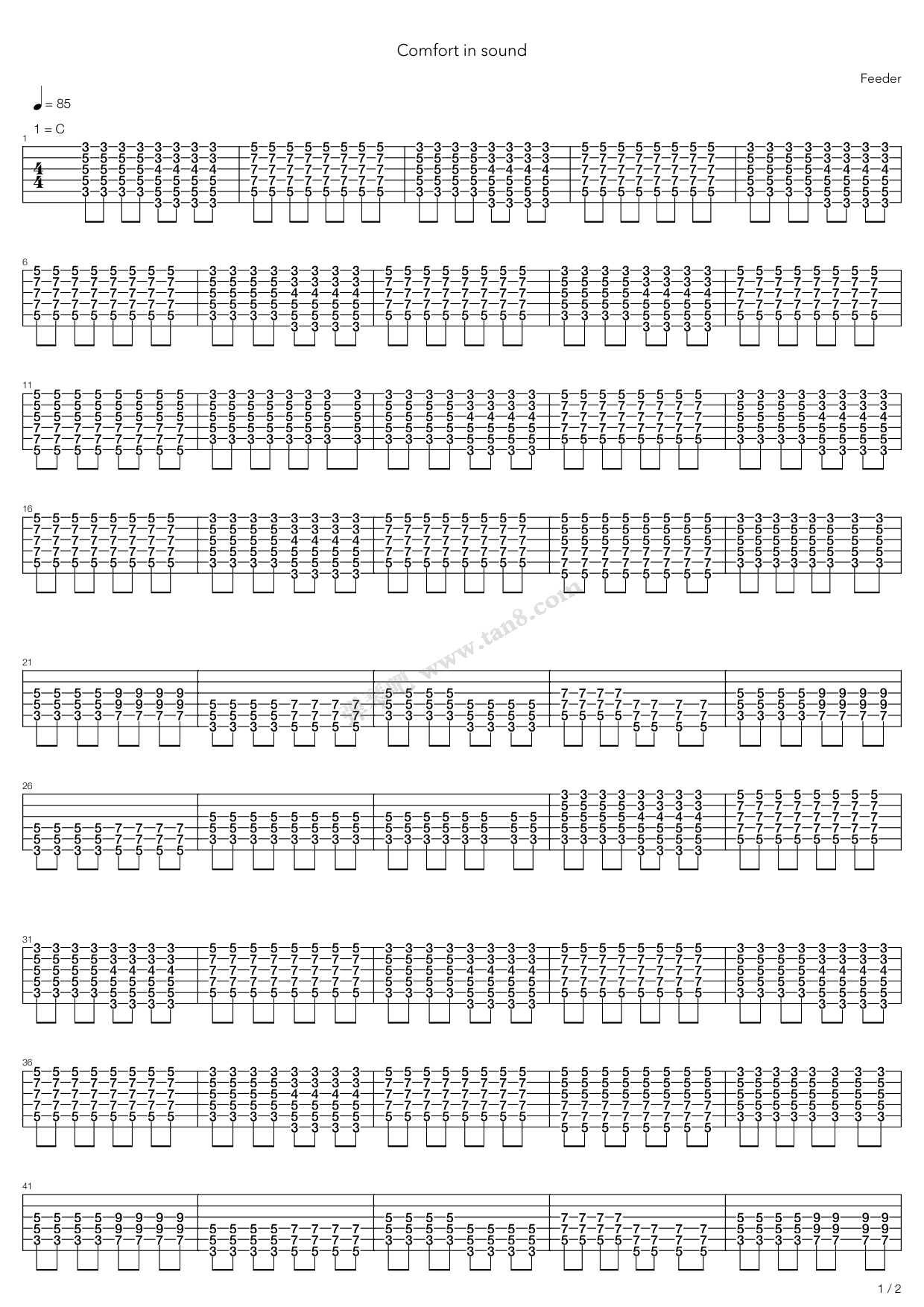 《Comfort In Sound》吉他谱-C大调音乐网