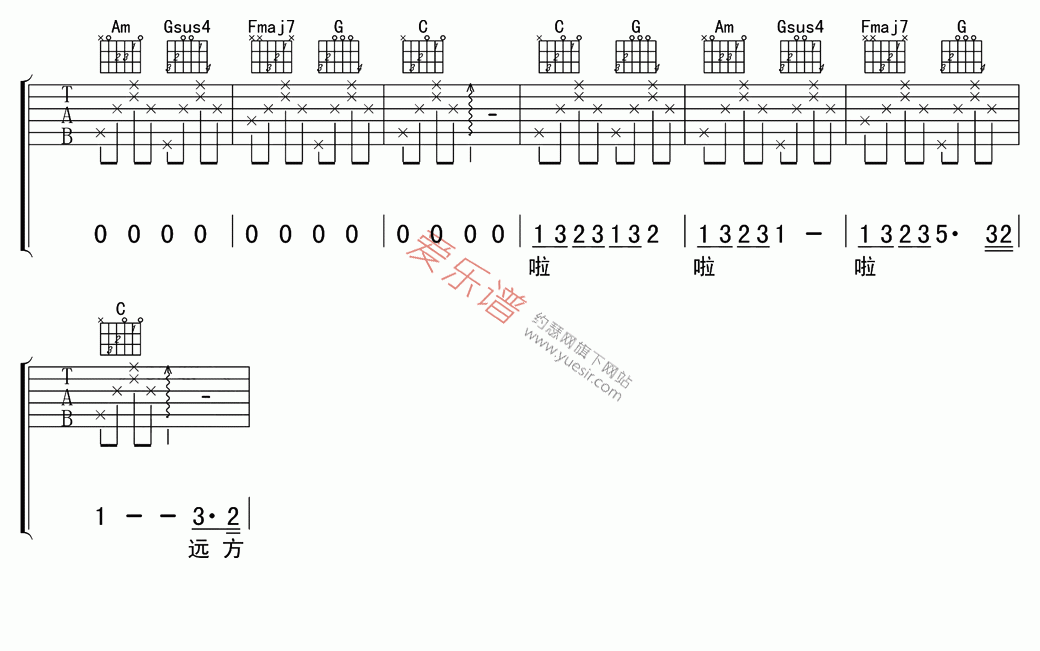 《Sweety《樱花草(高清版)》》吉他谱-C大调音乐网