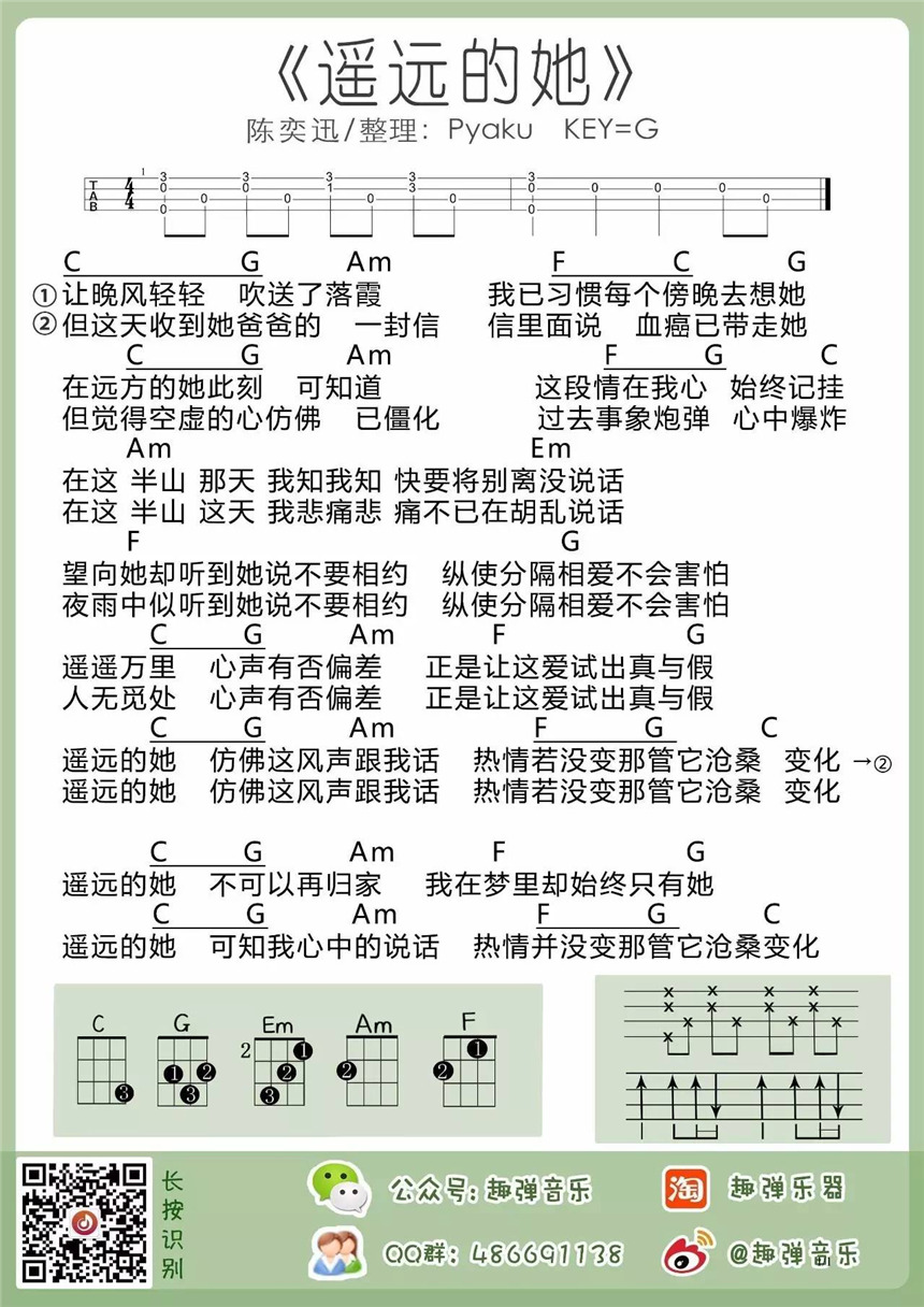 陈奕迅丨尤克里里谱精选合集-C大调音乐网