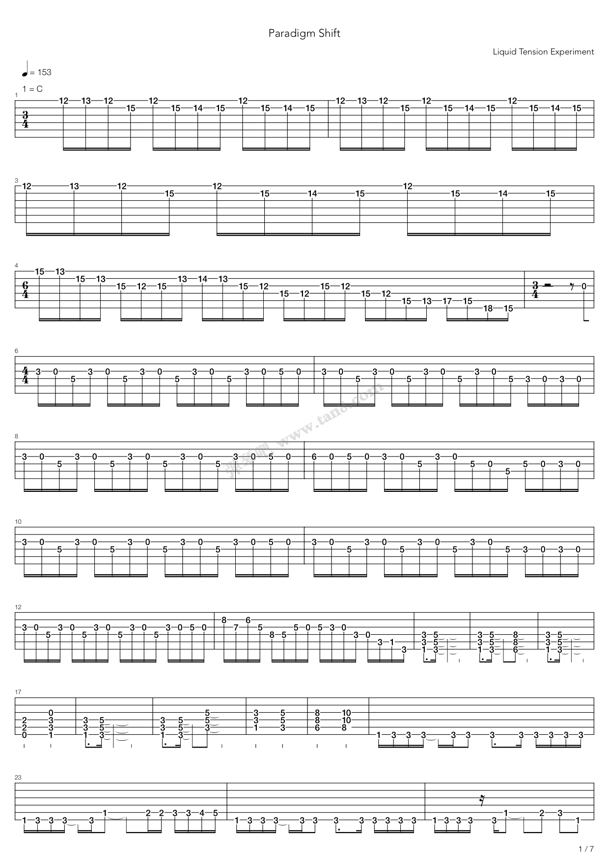 《Paradigm Shift》吉他谱-C大调音乐网