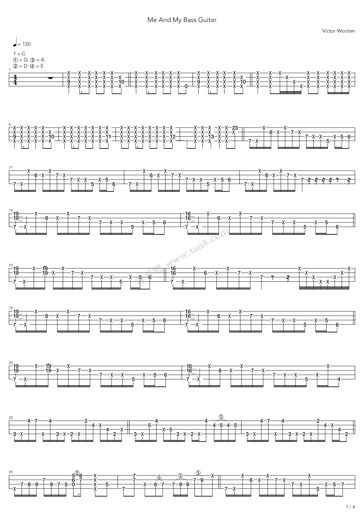 《Me & My Bass Guitar》吉他谱-C大调音乐网