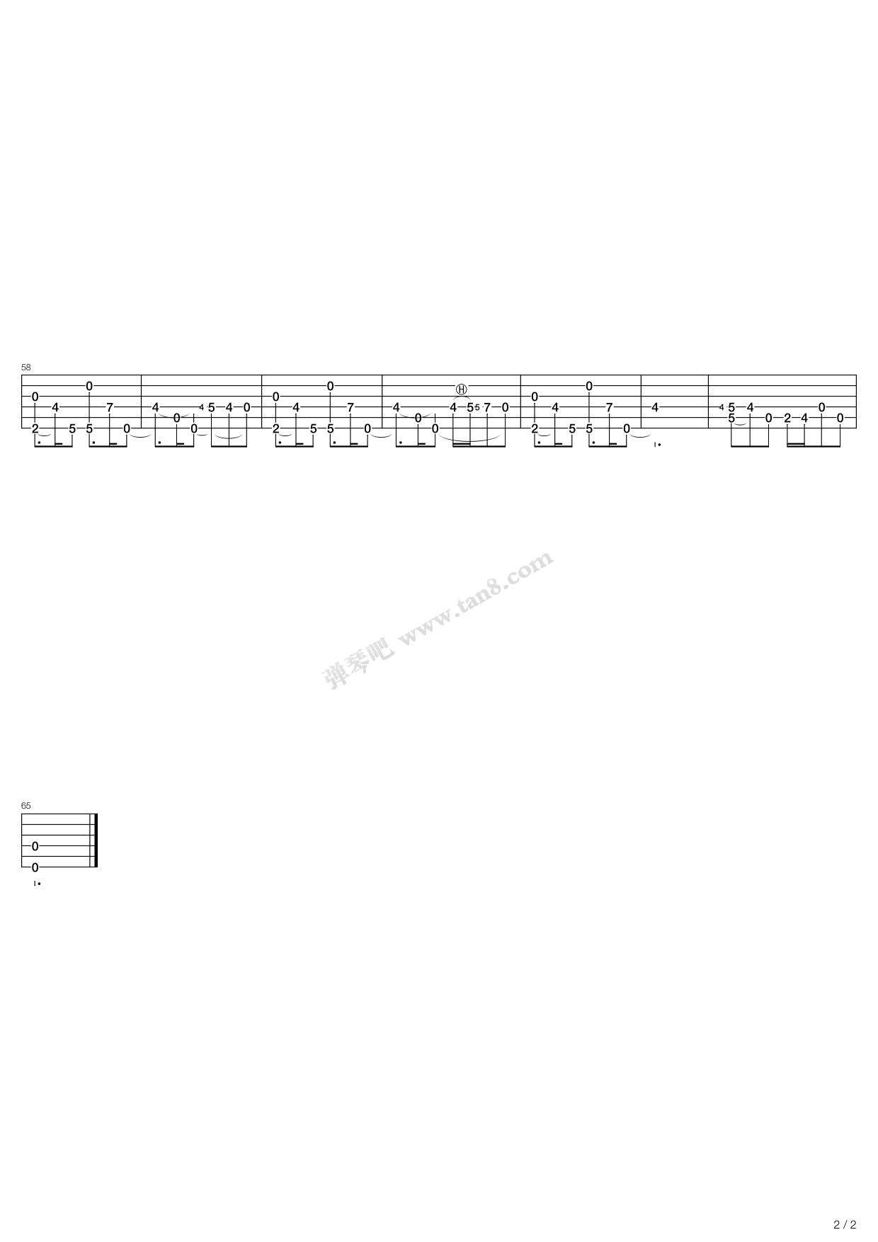 《Lullaby》吉他谱-C大调音乐网