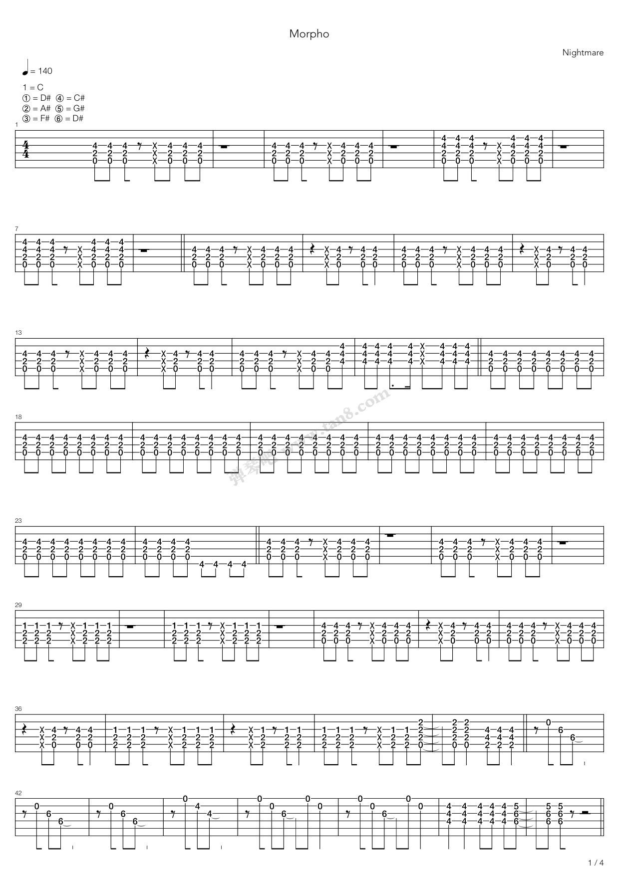 《Morpho》吉他谱-C大调音乐网