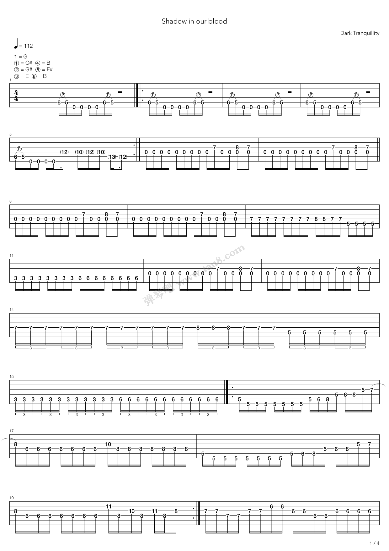 《Shadow In Our Blood》吉他谱-C大调音乐网