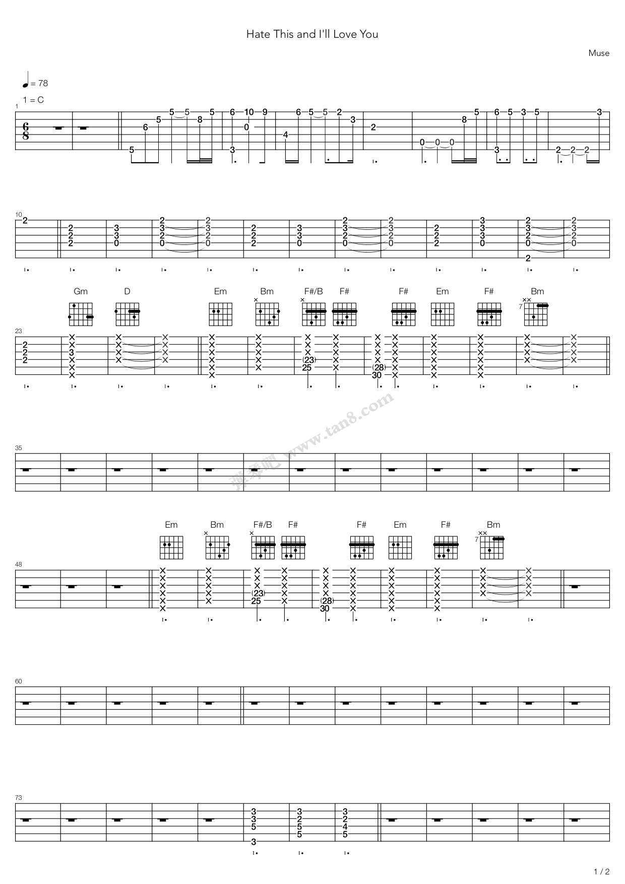 《Hate This And Ill Love You》吉他谱-C大调音乐网