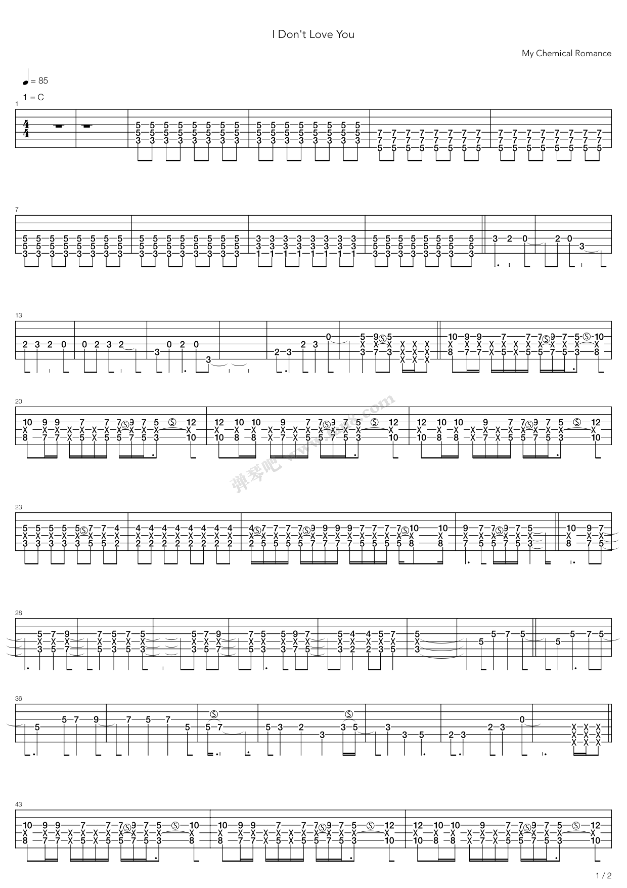 《I Dont Love You》吉他谱-C大调音乐网