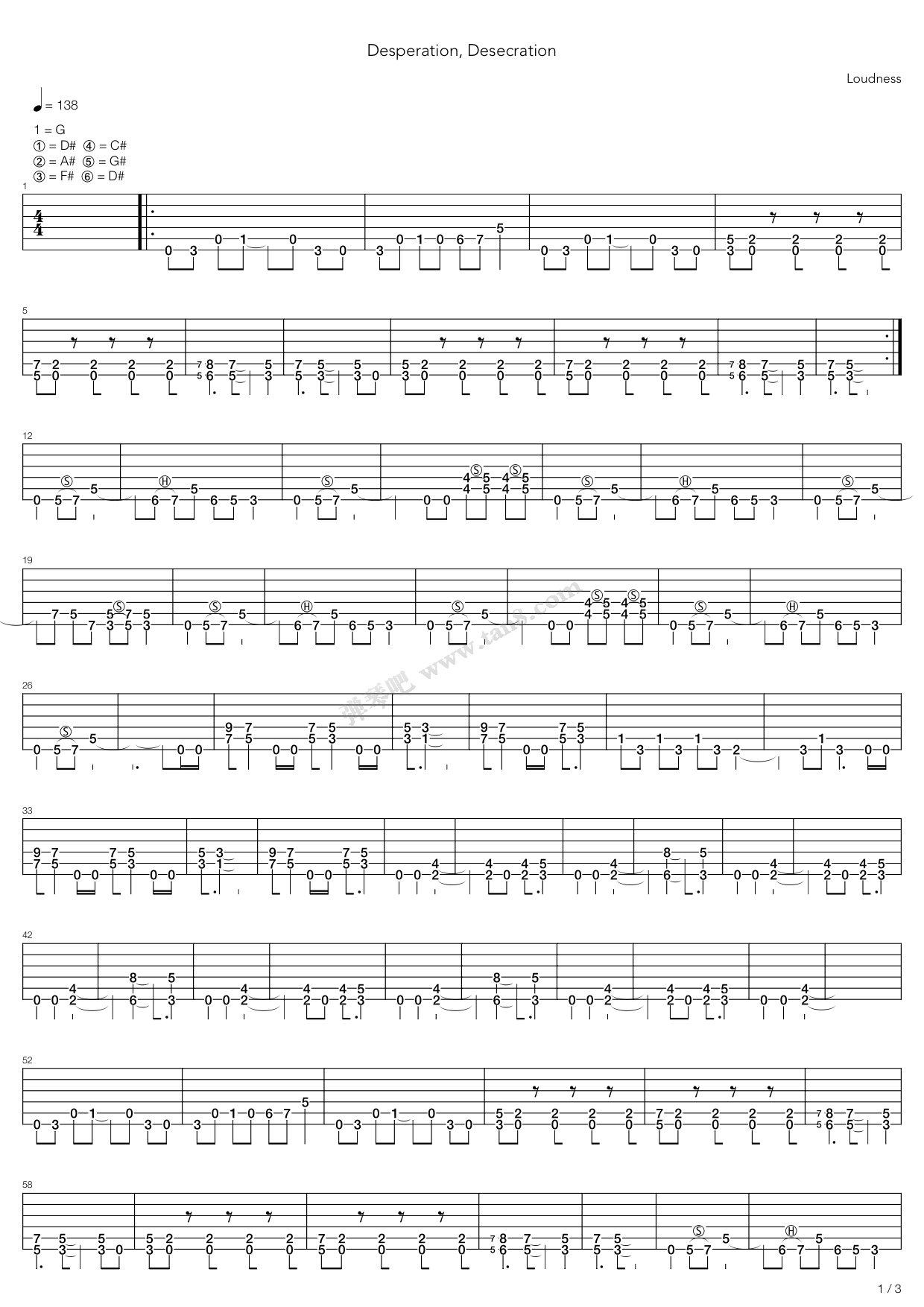 《Desperation Desecration》吉他谱-C大调音乐网