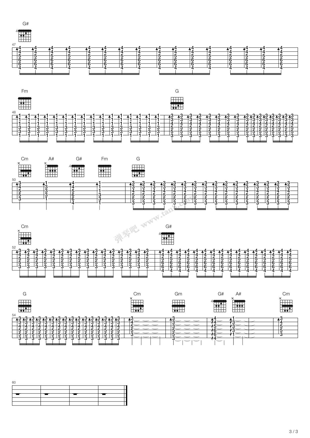 《回心转意》吉他谱-C大调音乐网