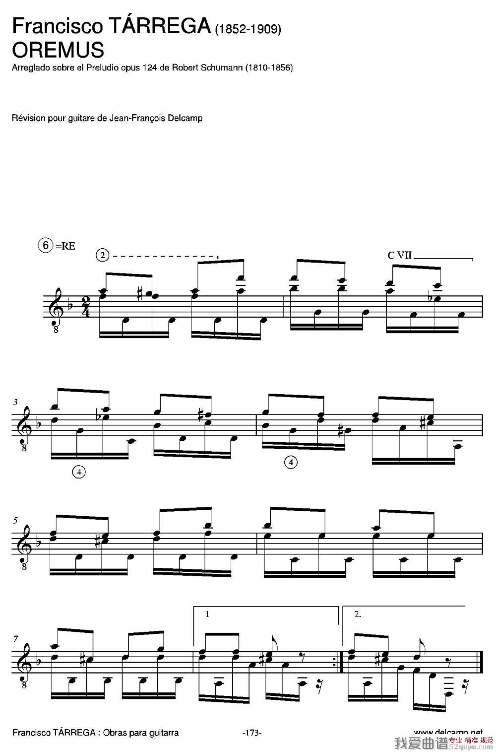 《OREMUS(Arreglado sobre el Preludio opus 124 de Rob》吉他谱-C大调音乐网