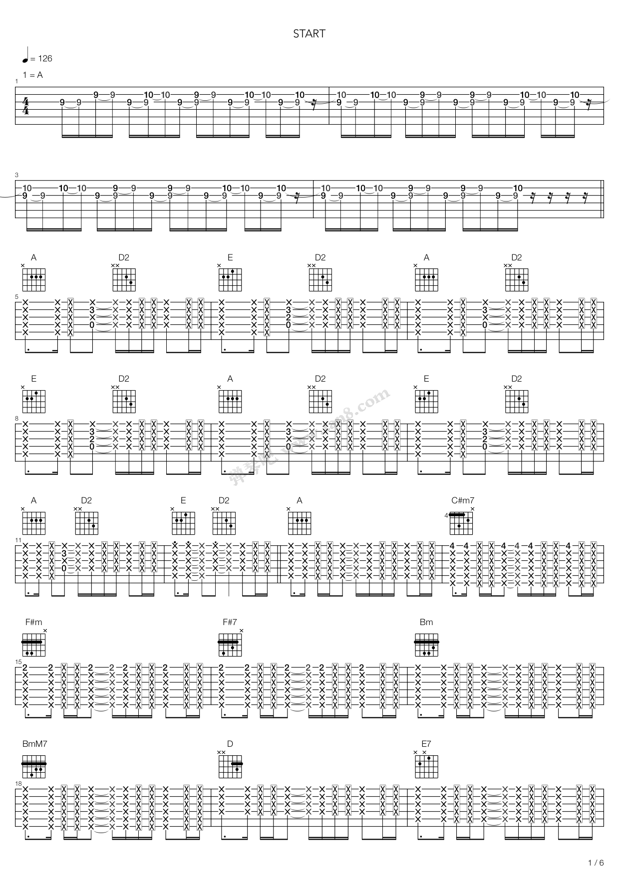 《Depapepe-Start_Depapepe（四琴）》吉他谱-C大调音乐网