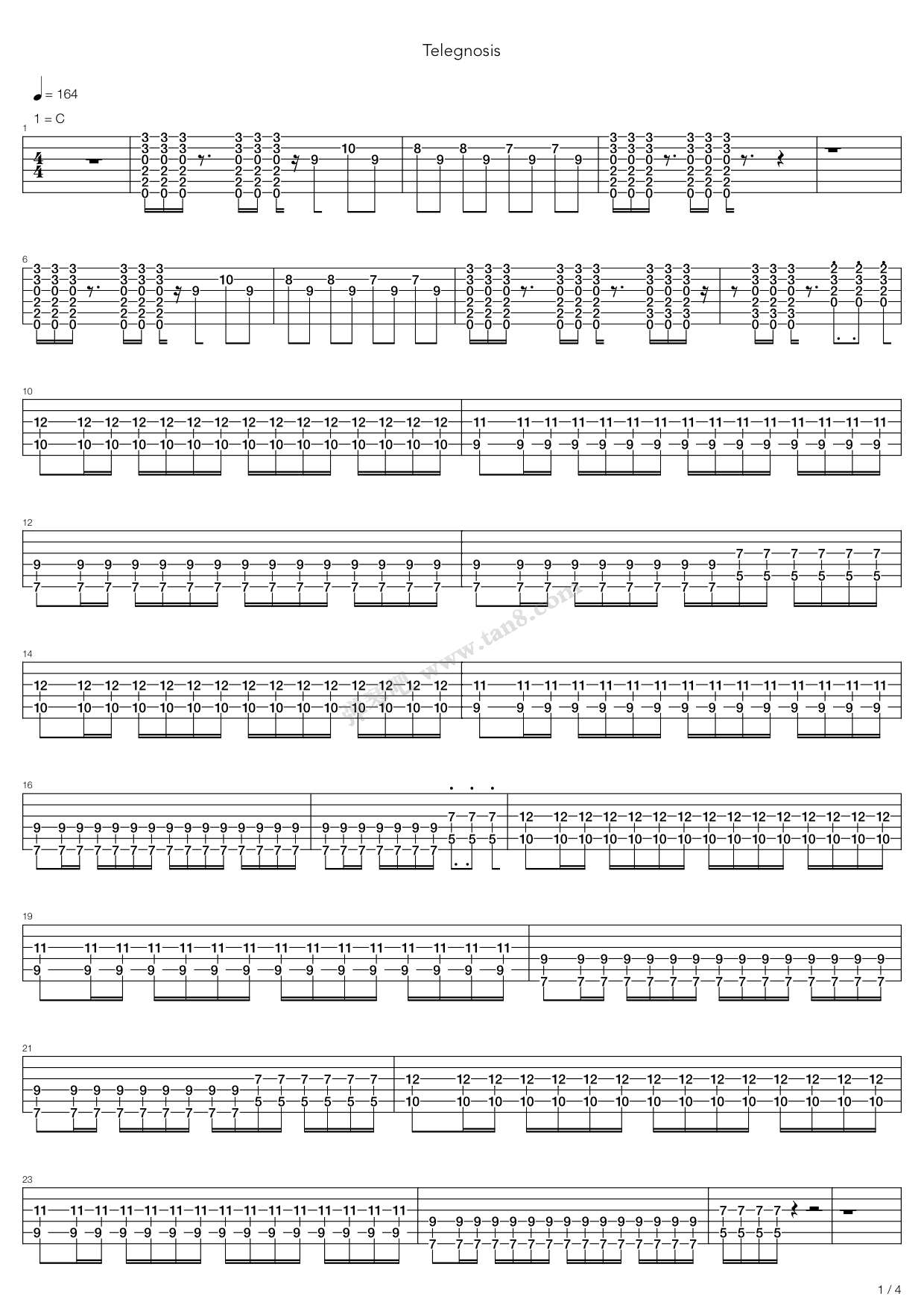 《Telegnosis》吉他谱-C大调音乐网