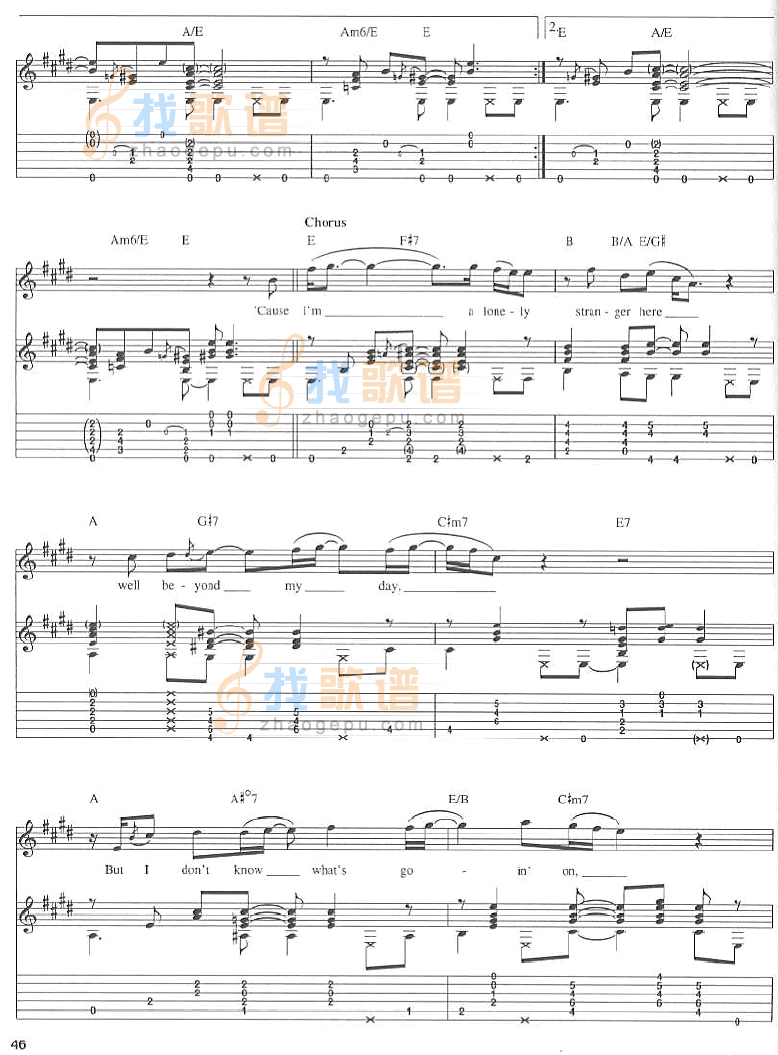 《Lonely Stranger - 原版扫描吉他谱》吉他谱-C大调音乐网