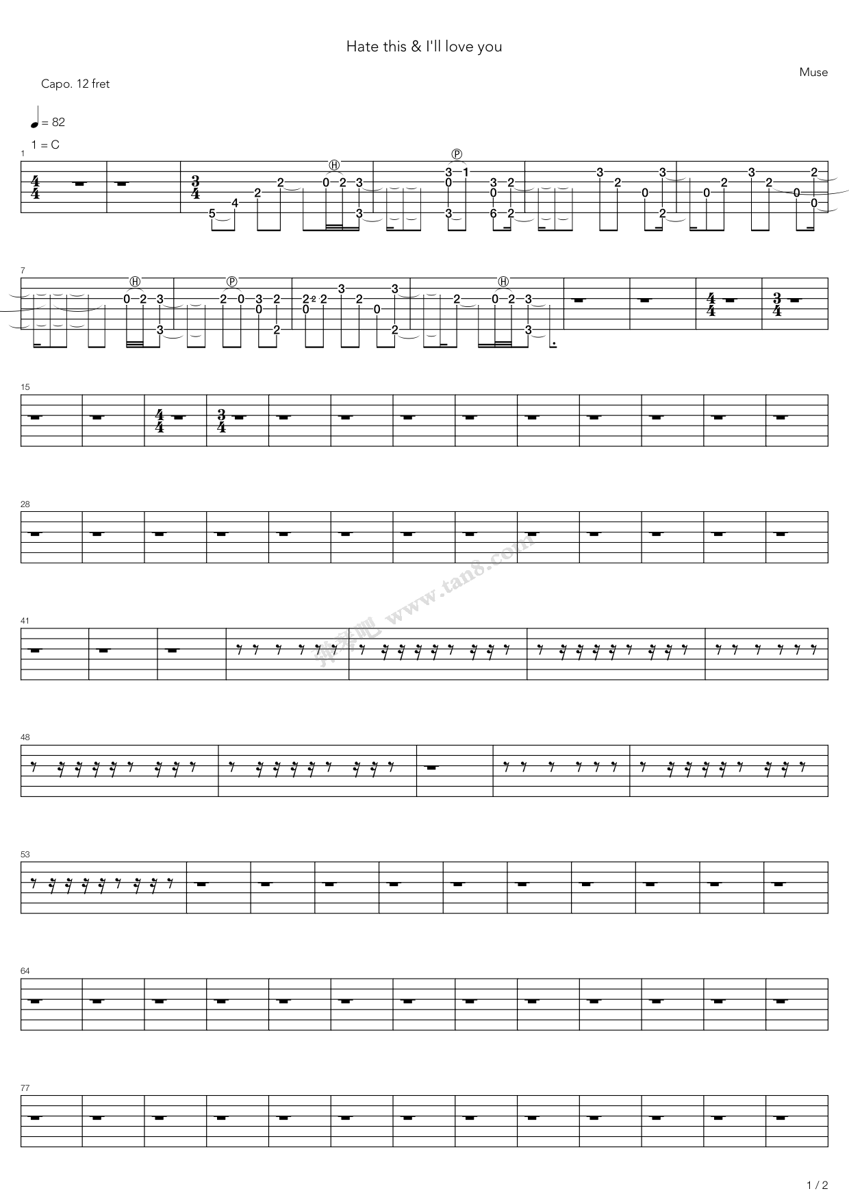 《Hate This And Ill Love You》吉他谱-C大调音乐网