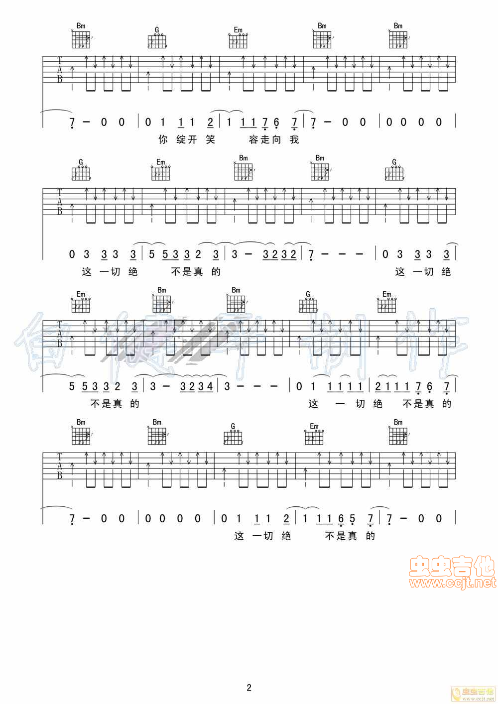 这一切绝不是真的 吉他谱-C大调音乐网