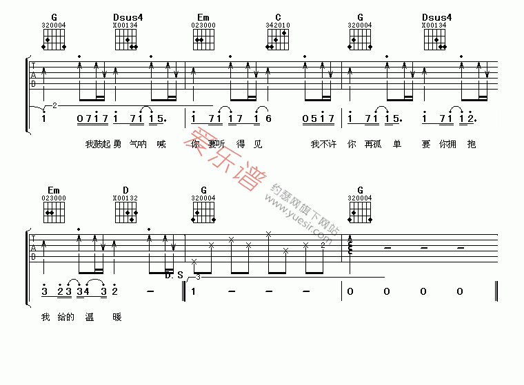 《林稷安、程于伦《我一直都在》》吉他谱-C大调音乐网