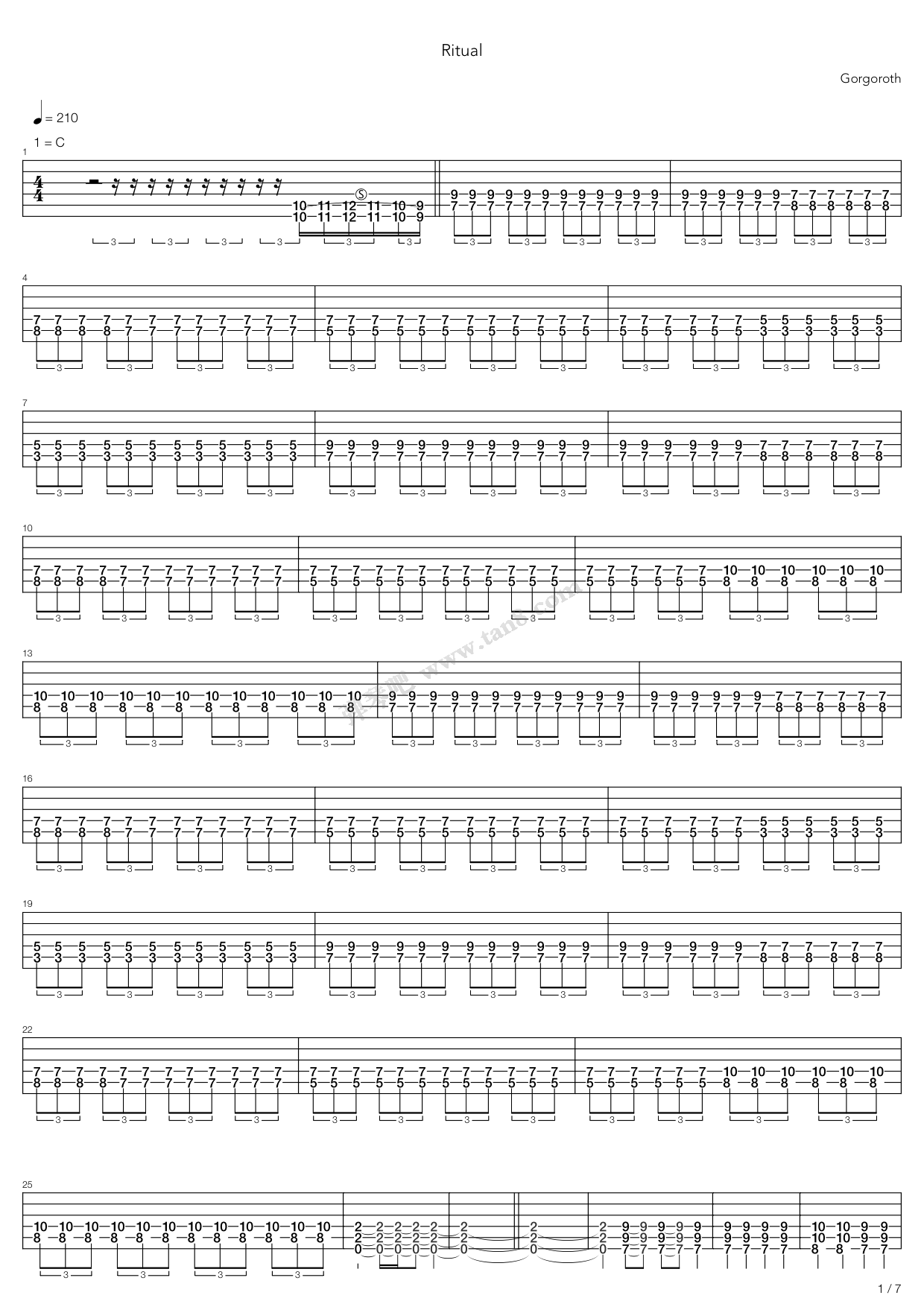 《Ritual》吉他谱-C大调音乐网