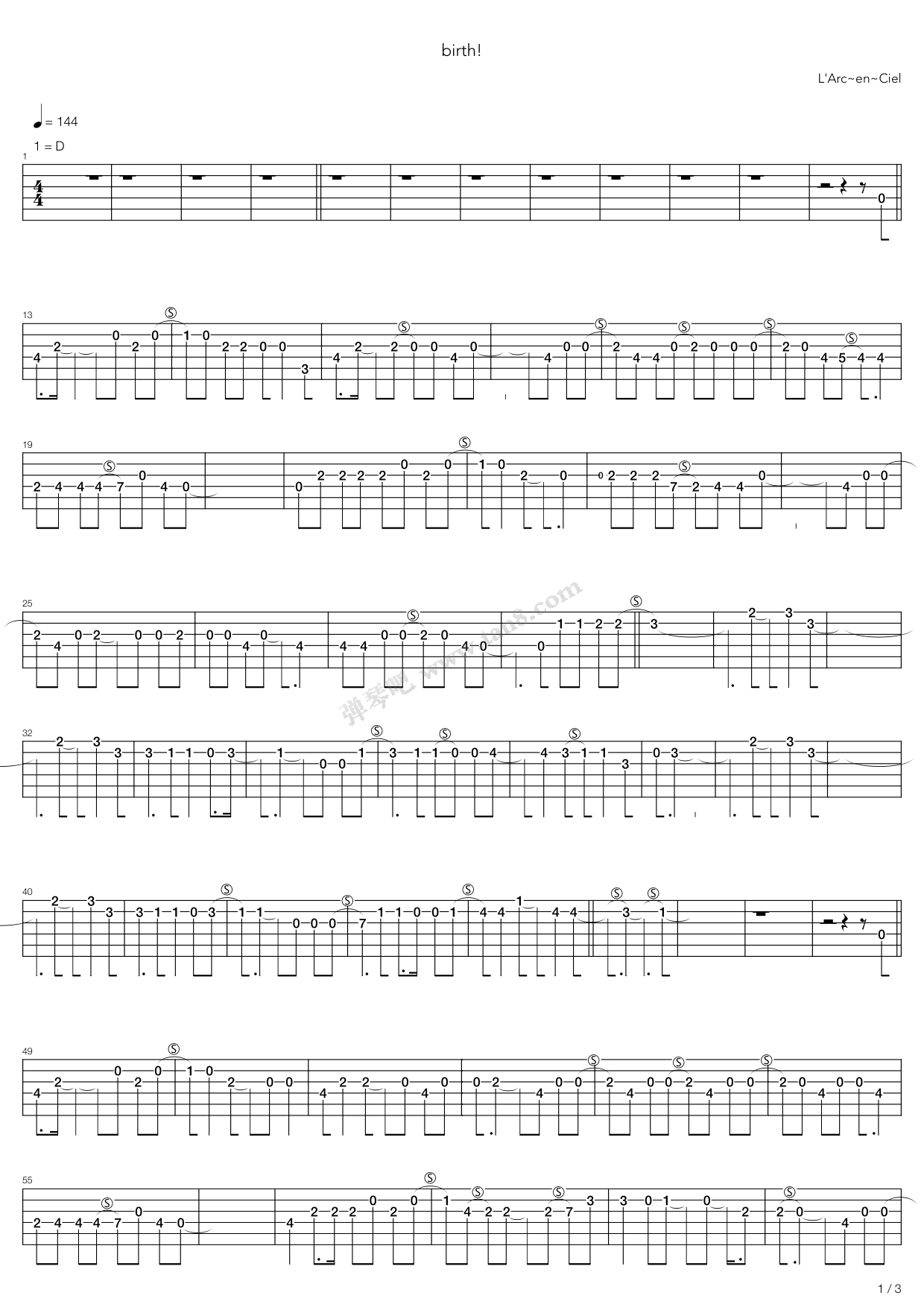 《Birth》吉他谱-C大调音乐网