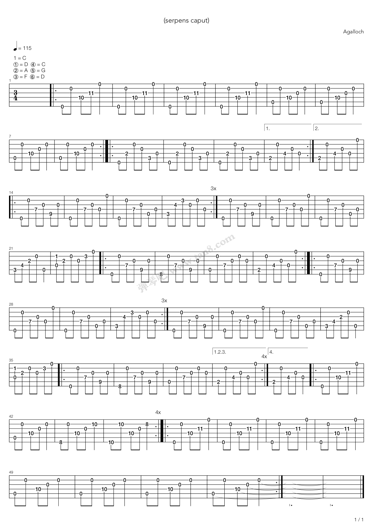 《Serpens Caput》吉他谱-C大调音乐网