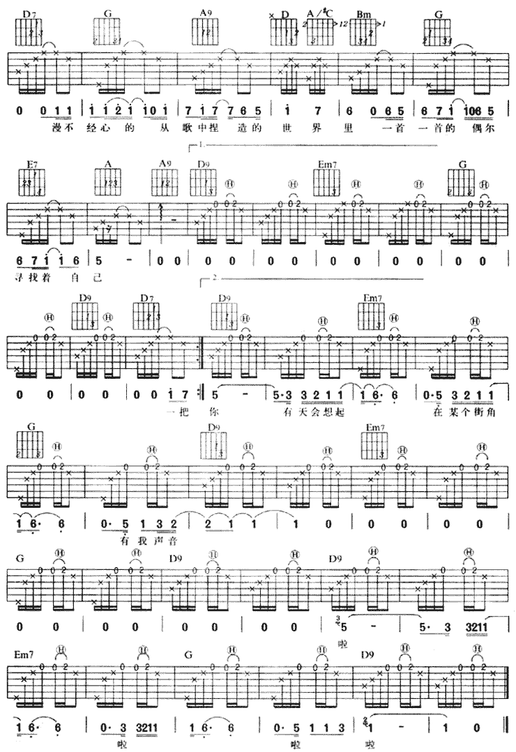 《街角的Guitar Man-迪克牛仔》吉他谱-C大调音乐网