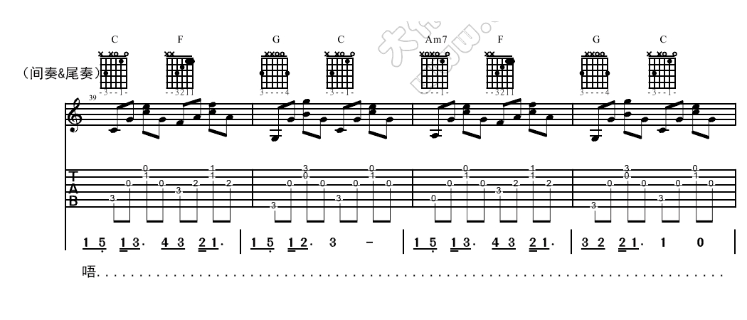 《父亲》吉他谱-C大调音乐网