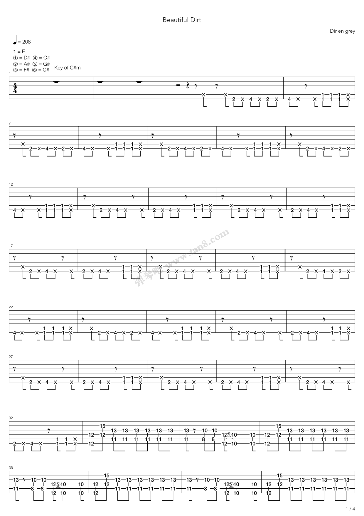 《Beautiful Dirt》吉他谱-C大调音乐网