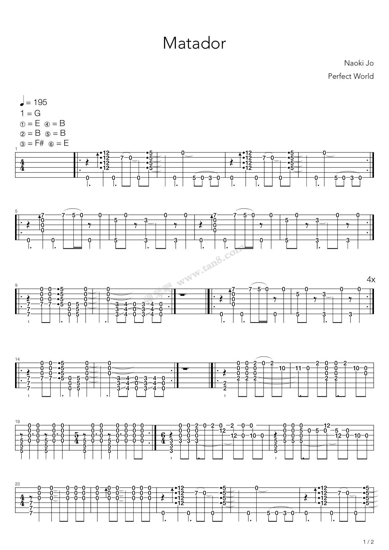 《Matador》吉他谱-C大调音乐网