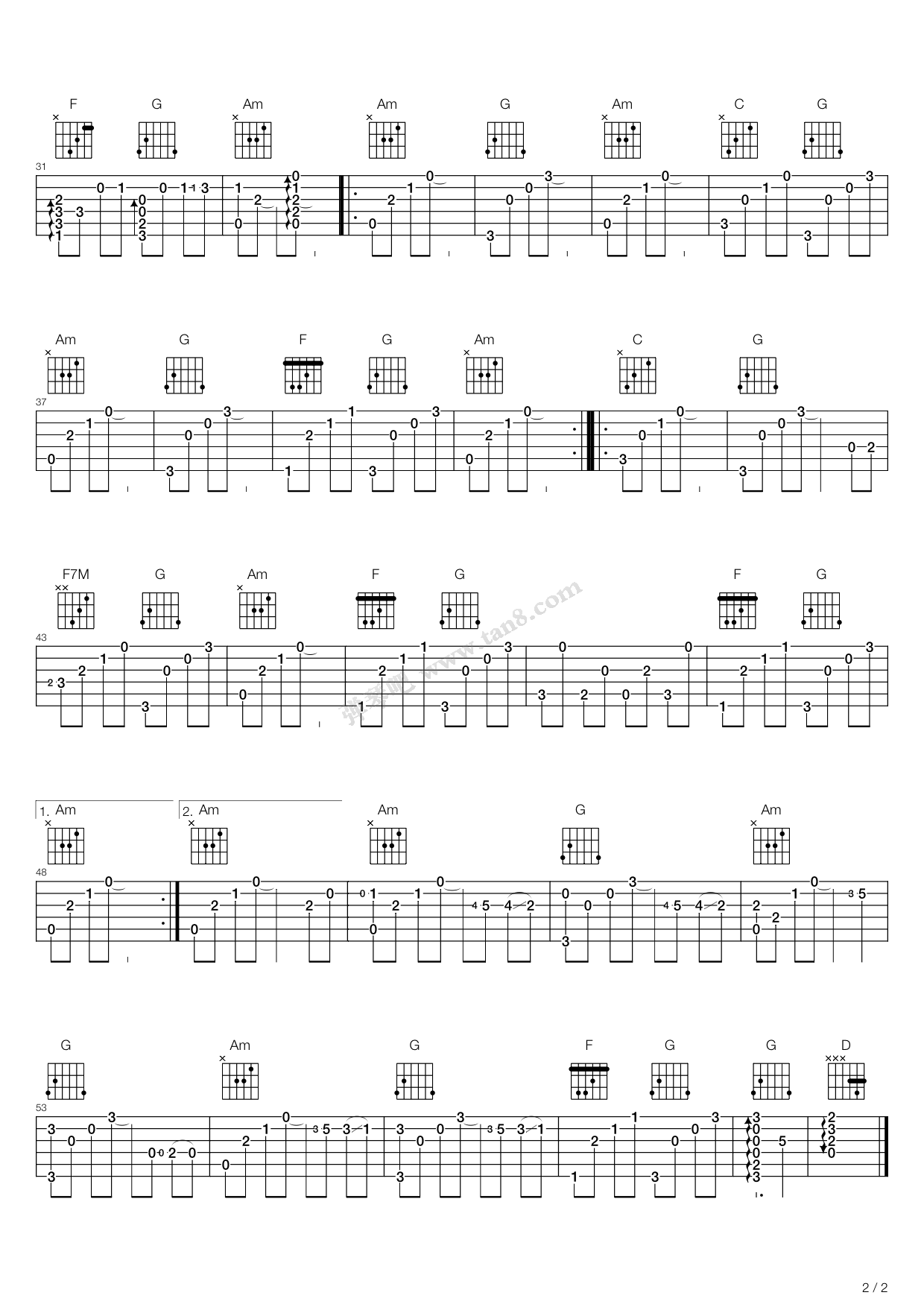 《十一年》吉他谱-C大调音乐网