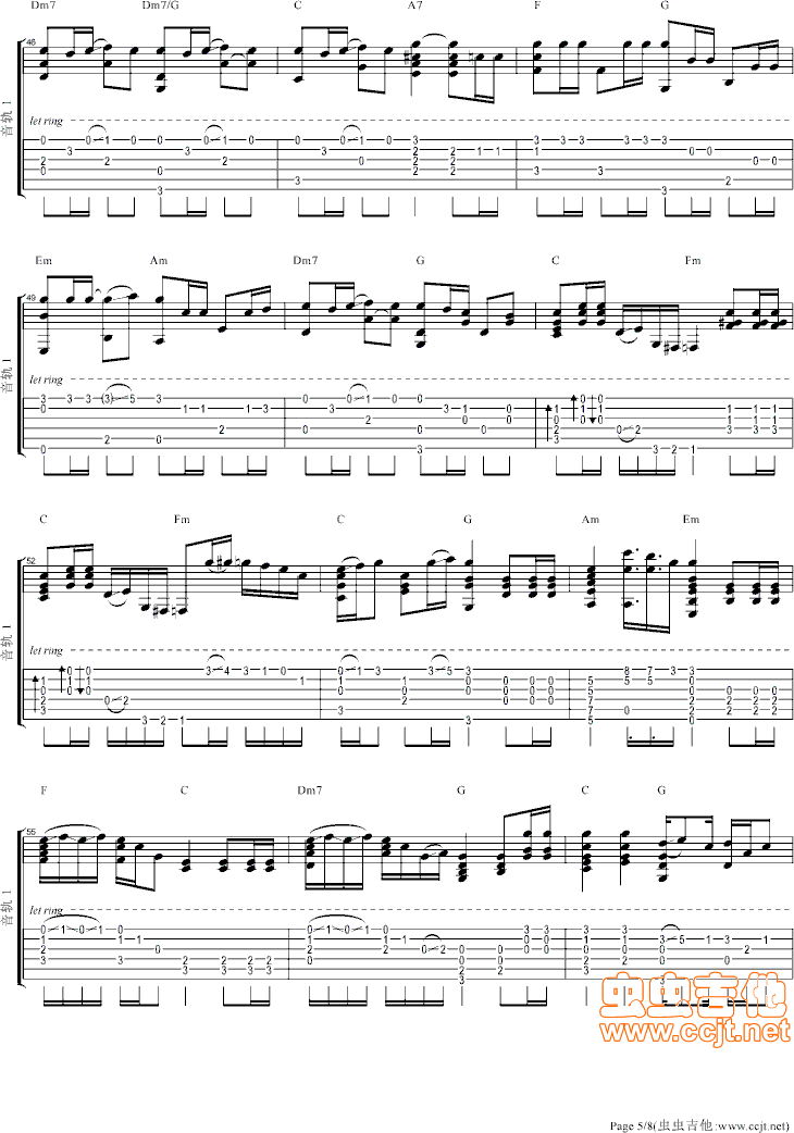 《老男孩-指弹独奏-完整版(带间奏,和弦,高质量)》吉他谱-C大调音乐网