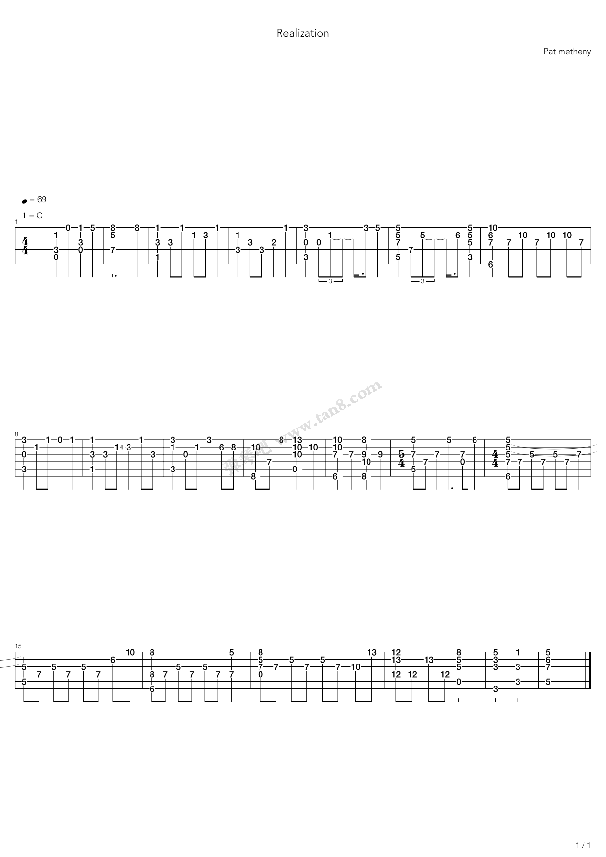 《Realization》吉他谱-C大调音乐网