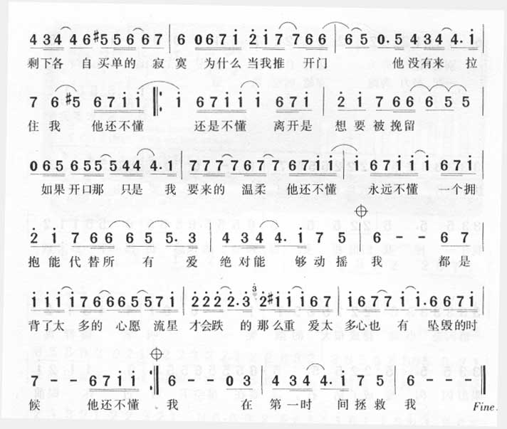 《他还是不懂－S.H.E（简谱）》吉他谱-C大调音乐网